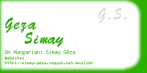 geza simay business card