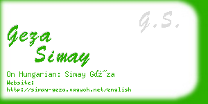 geza simay business card